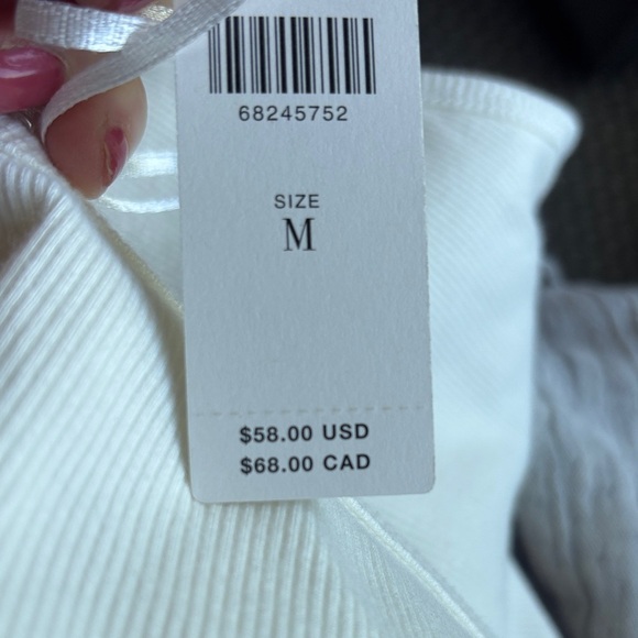 NWT Maeve Anthropologie White Zip-Up Halter Top - Picture 7 of 7